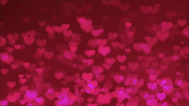 Saint Valentin Coeurs Animation Rouge Rose Saluant Les Coeurs Amour — Video