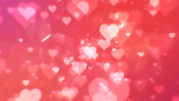 San Valentín Pink Red Animation Hearts Saludo Corazones Amor Festivo — Vídeo de stock