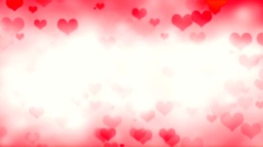 Sevgililer Günü Pembe Kırmızı Animasyon Kalpleri Aşk Kalplerini selamlıyor. Bokeh şenliği, ışıltı, sevgililer günü için kalpler, sevgililer günü, evlilik yıldönümü kusursuz arka plan.