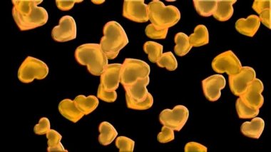 Sevgililer Günü Pembe Kırmızı Animasyon Kalpleri Aşk Kalplerini selamlıyor. Bokeh şenliği, ışıltı, sevgililer günü için kalpler, sevgililer günü, evlilik yıldönümü kusursuz arka plan.