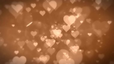 Sevgililer Günü Pembe Kırmızı Animasyon Kalpleri Aşk Kalplerini selamlıyor. Bokeh şenliği, ışıltı, sevgililer günü için kalpler, sevgililer günü, evlilik yıldönümü kusursuz arka plan.