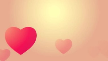 Sevgililer Günü Pembe Kırmızı Animasyon Kalpleri Aşk Kalplerini selamlıyor. Bokeh şenliği, ışıltı, sevgililer günü için kalpler, sevgililer günü, evlilik yıldönümü kusursuz arka plan.