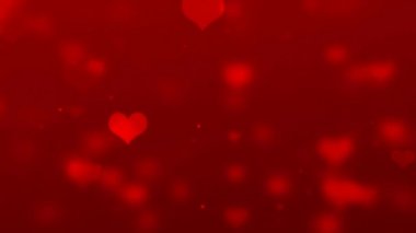 Sevgililer Günü Pembe Kırmızı Animasyon Kalpleri Aşk Kalplerini selamlıyor. Bokeh şenliği, ışıltı, sevgililer günü için kalpler, sevgililer günü, evlilik yıldönümü kusursuz arka plan.