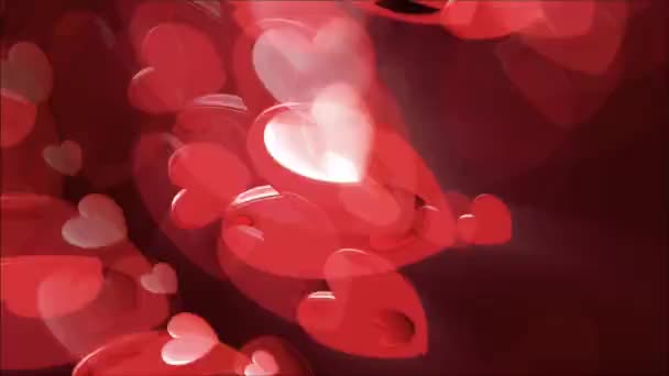 Valentin Nap Rózsaszín Vörös Animáció Szívek Üdvözlő Szerelem Szívét Ünnepi — Stock videók