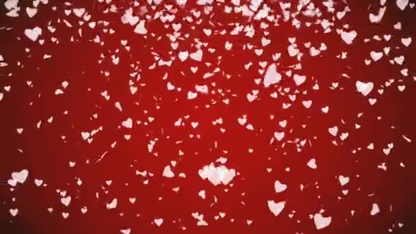 Sevgililer Günü Pembe Kırmızı Animasyon Kalpleri Aşk Kalplerini Selamlıyor Bokeh — Stok video