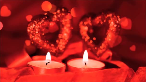 발렌타인 애니메이션 Pink Red Animation Hearts 사랑의 마음을 보케의 스파클스 — 비디오