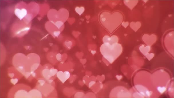 San Valentino Rosa Rosso Animazione Cuori Saluto Amore Cuori Festivo — Video Stock