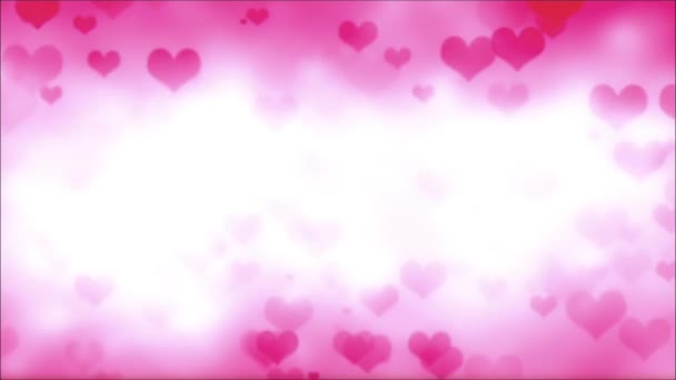 Dia Dos Namorados Pink Red Animation Hearts Cumprimentando Corações Amor — Vídeo de Stock