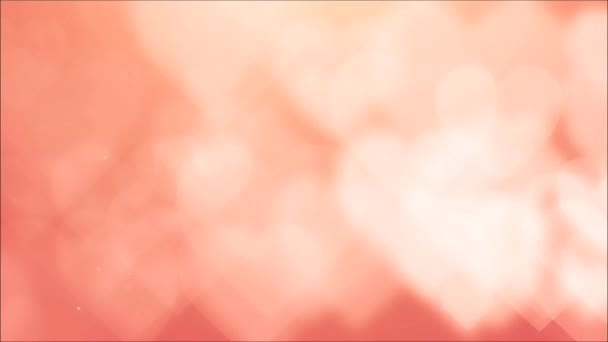 Walentynki Pink Red Animation Hearts Powitanie Serca Miłości Uroczystość Bokeh — Wideo stockowe