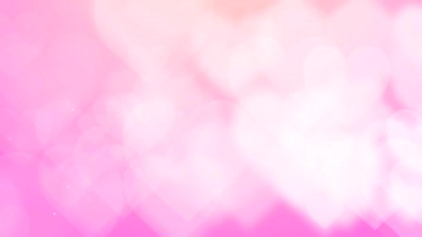День Святого Валентина Розовые Красные Анимационные Сердца Приветствие Любви Сердца — стоковое видео