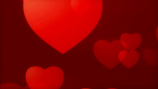 Den Svatého Valentýna Růžová Červená Animace Srdce Pozdrav Srdce Lásky — Stock video