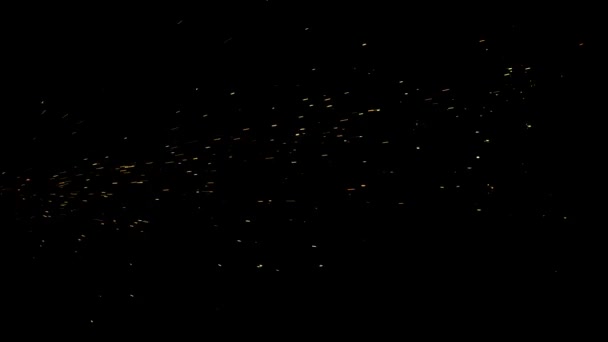 Горящие Красные Горячие Искры Поднимаются Большого Огня Ночном Небе Красивый — стоковое видео