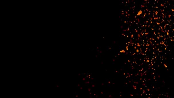 Scintille Rosse Ardenti Sorgono Grande Fuoco Nel Cielo Notturno Bellissimo — Video Stock