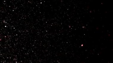 Havada yüzen gerçek toz parçacıkları. Toz Parçacıkları Arkaplanı. Makro yavaş çekim, karıştırma kipi kullan (ekran)