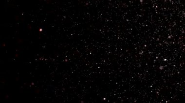 Havada yüzen gerçek toz parçacıkları. Toz Parçacıkları Arkaplanı. Makro yavaş çekim, karıştırma kipi kullan (ekran)