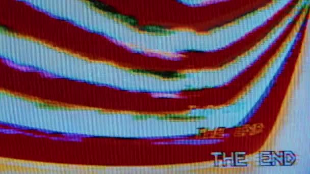 Vintage Düğmesi Açık Televizyonu Kapat Analog Statik Gürültü Dokusu Tek — Stok video