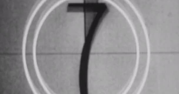Black White Monochrome Universal Countdown Film Leader Countdown Clock Effect — Wideo stockowe