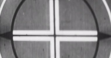 Black and White, Monochrome Universal Countdown Film Leader. Countdown Clock from 10 to 0. Effect of old film rolling with details, scratches, markers and grain. Negative reel. Film Burn 4K FX Effect