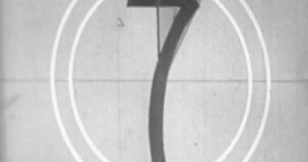 Black White Monochrome Universal Countdown Film Leader Countdown Clock Effect — Video Stock