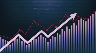 mali grafik üzerinde teknoloji arka plan temsil mali kriz, ekonomik çöküşünün