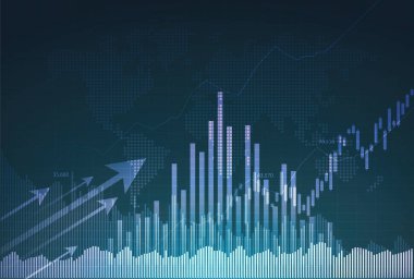 mali grafik üzerinde teknoloji arka plan temsil mali kriz, ekonomik çöküşünün