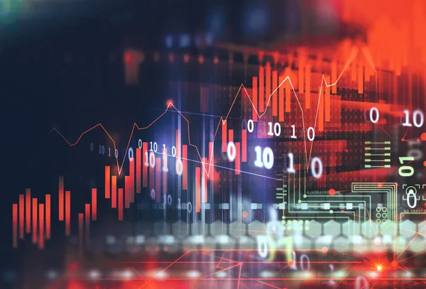 Finansal piyasa grafiği teknolojinin soyut arka planı