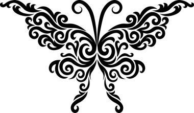 siyah süslü butterfy dövme