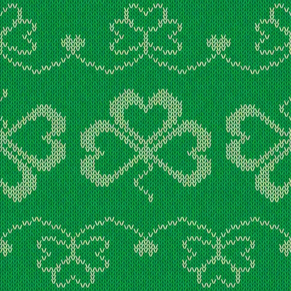 Verde tréboles de punto patrón sin costura — Archivo Imágenes Vectoriales