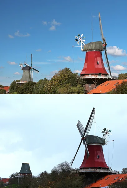 Zerstörte Windmühle im Sturm 2013 — Stockfoto