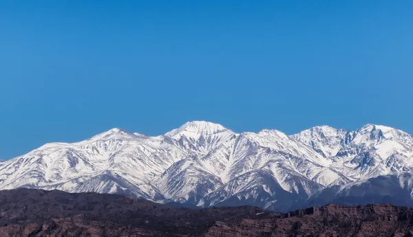 Montañas Nevadas Los Andes Vistas Desde Potrerillos Mendoza Argentina Soleado — Foto de Stock