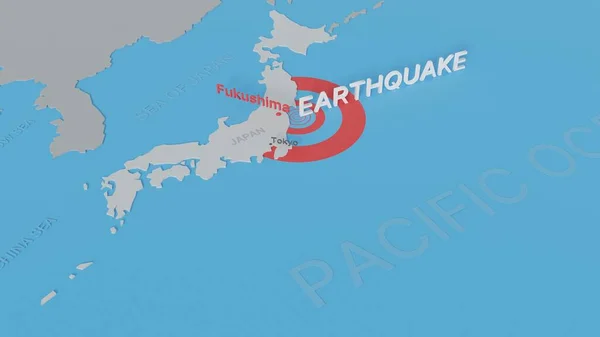 Χάρτης Της Ιαπωνίας Που Δείχνει Θέση Του Σεισμού Μεγέθους Ρίχτερ — Φωτογραφία Αρχείου
