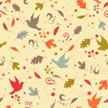 Seamless pattern with autumn leaves clipart