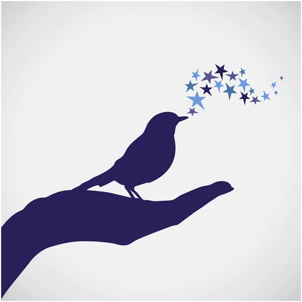 Bird in hand. — Stock Vector