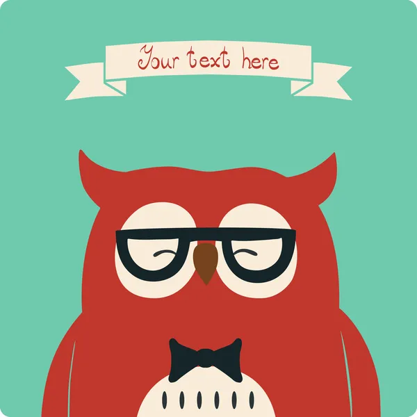 Owl vector card. — Stock Vector