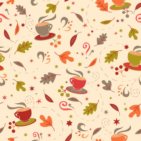 Naadloos patroon met herfstbladeren — Stockvector