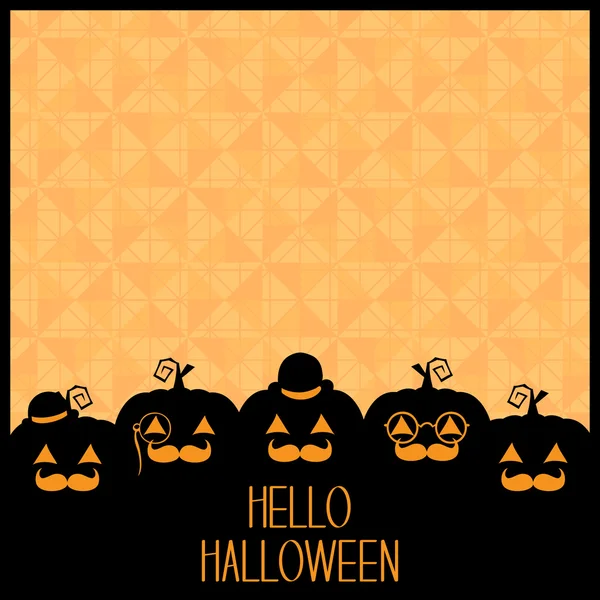 Hello Halloween Pumpkins Background — Stock Vector