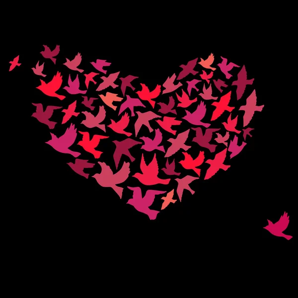 Le cœur des oiseaux . — Image vectorielle