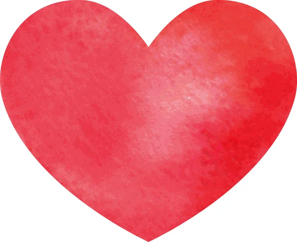 Aquarelle coeur rouge — Image vectorielle