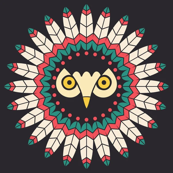 Индийская сова с перьями — стоковый вектор
