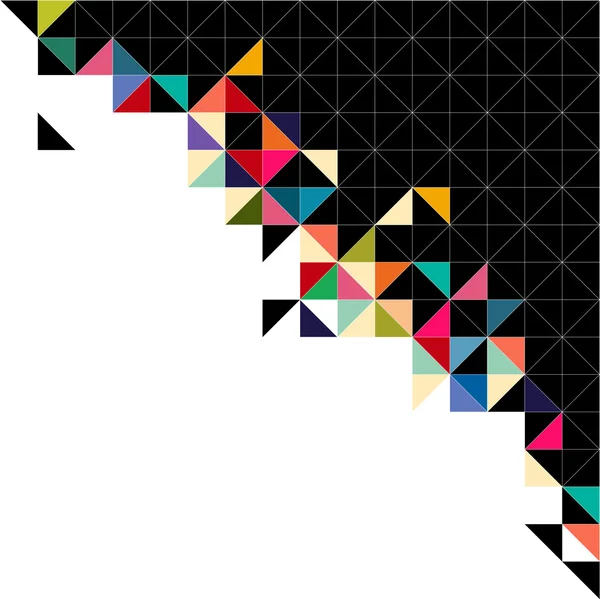Abstrakt, geometrischer Hintergrund, Dreieck und Quadrat, schwarz — Stockvektor