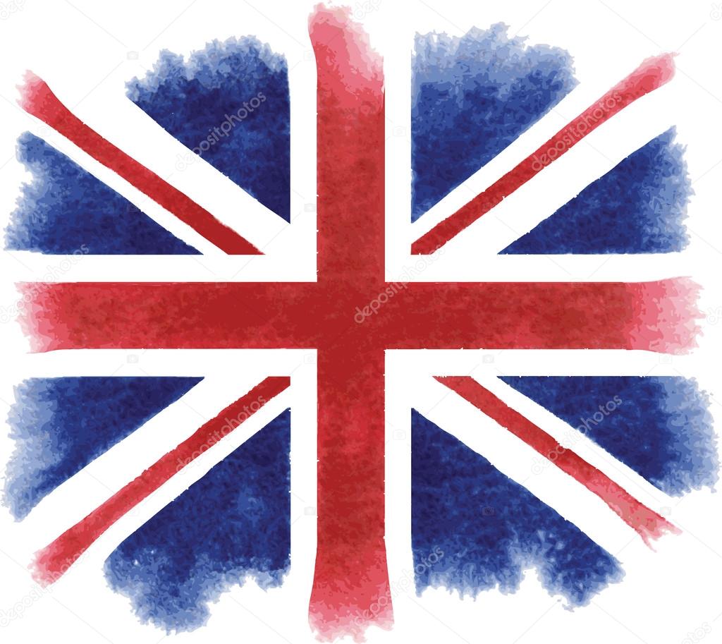Watercolor British flag