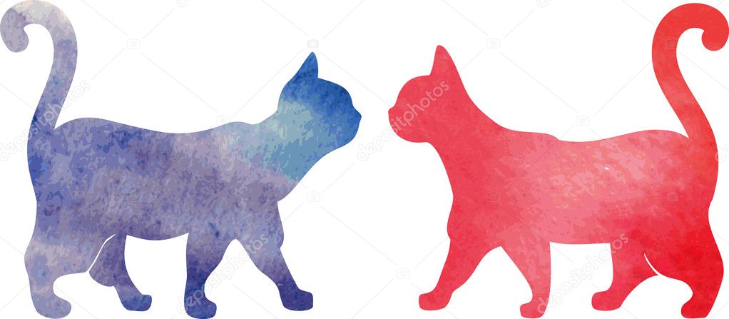 Watercolor cats.