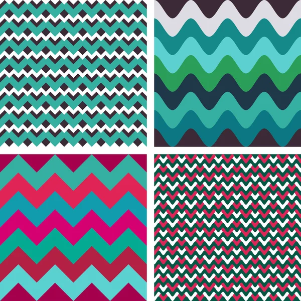 Geometric abstract seamless patterns set — Stock Vector