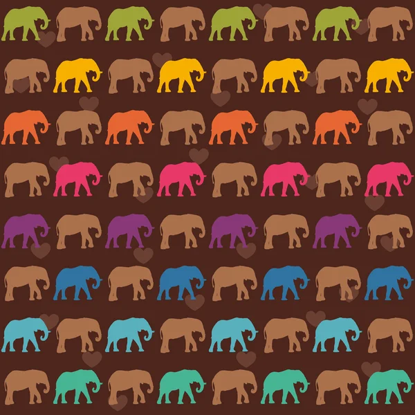 Textuur met kleurrijke olifanten — Stockvector