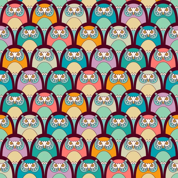 Seamless pattern with owls — Stock Vector