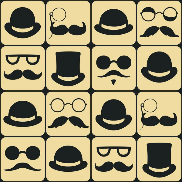 Mustache faces seamless pattern — Stock Vector