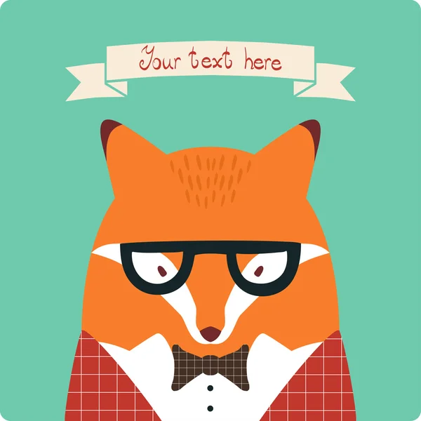 Fox card. — Stock Vector