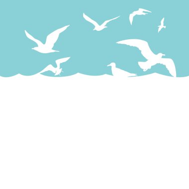 dalgalar, martılar ile banner