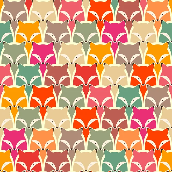 Seamless pattern with fox — Stock Vector