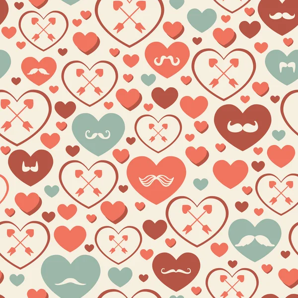 Naadloze patroon van valentine's day — Stockvector